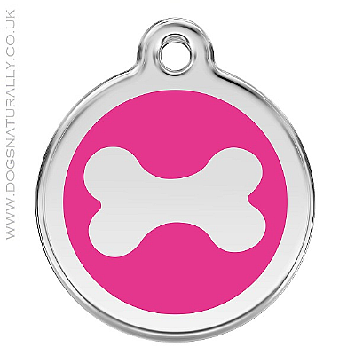 Hot Pink Bone Dog ID Tags (3x sizes)